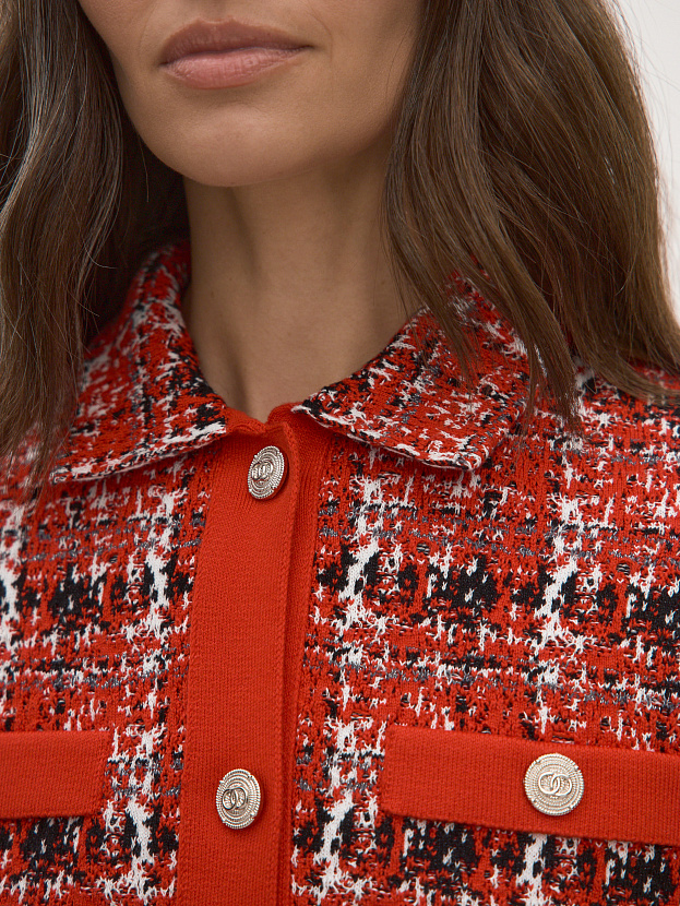 Шанель жакет трикотажный (красный, 46)