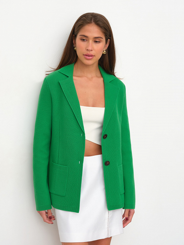 Рута жакет трикотажный (ярко-зеленый, 46)