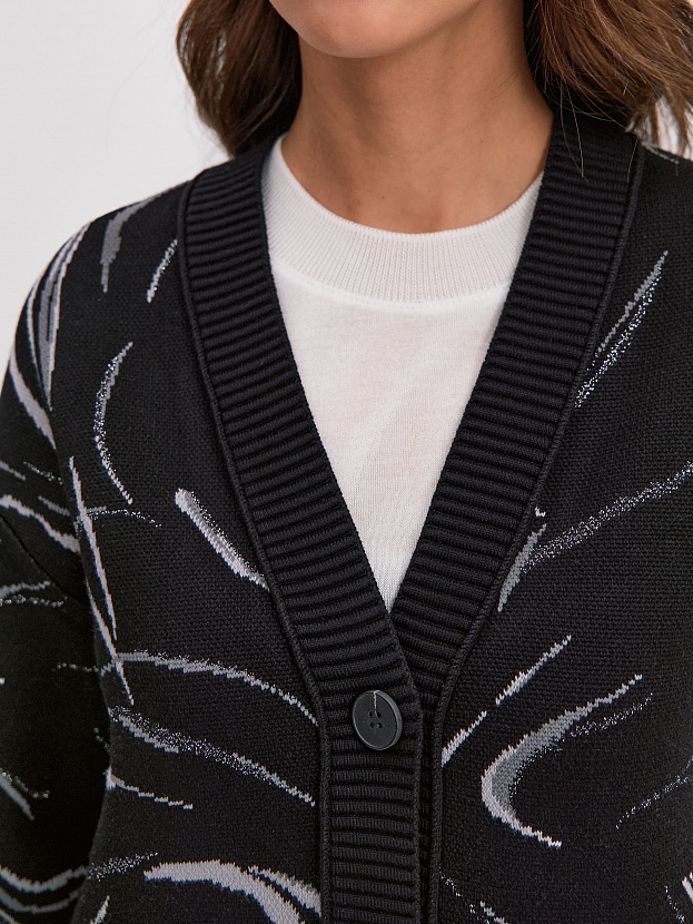 Гарда кардиган трикотажный (черный/серебро, 44-46)
