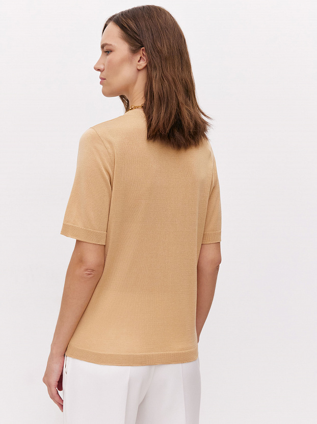 Адель джемпер (футболка) трикотажный (светло-бежевый, 44-46)