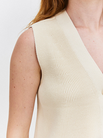 Однобортный жилет с хлопком и вискозой Вита