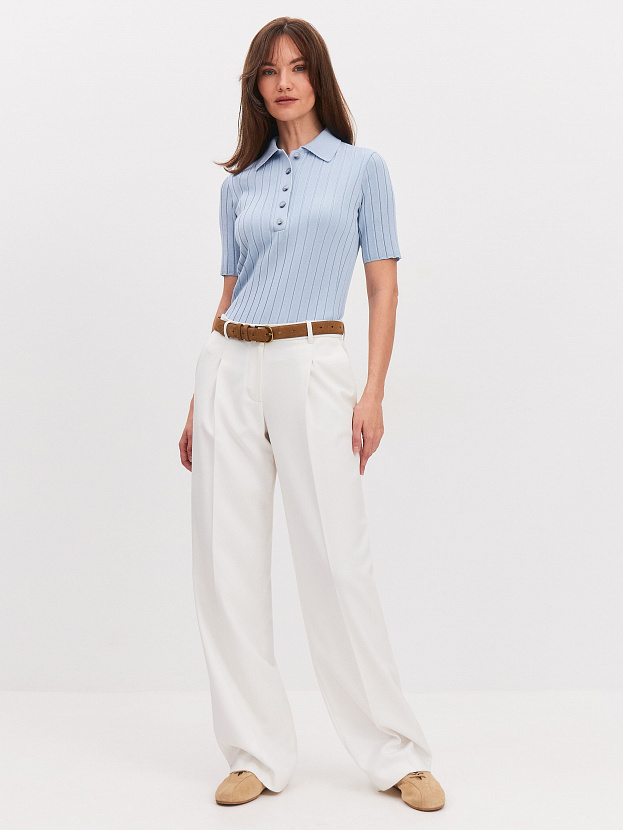 Вега джемпер (поло) трикотажный (голубой, 44-46)