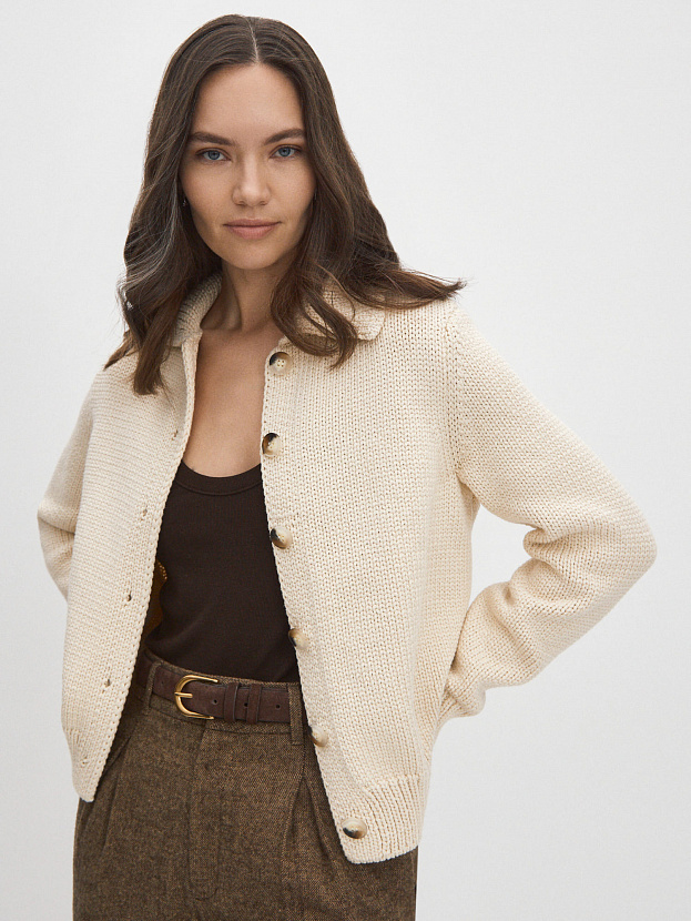 Клауди кардиган трикотажный (кремовый, 44-46)