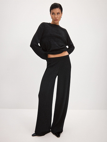 Брюки из шерсти мериноса с вискозой и люрексом Ария