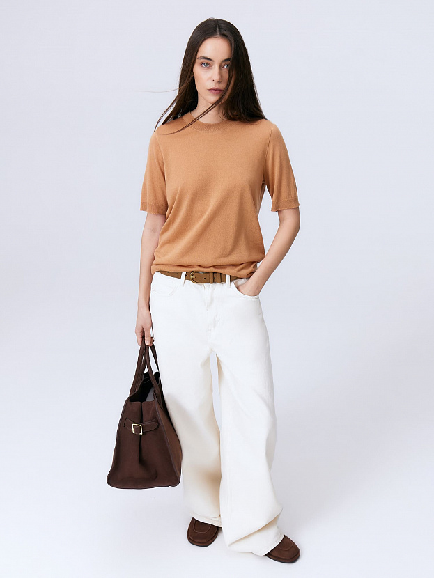 Адель джемпер (футболка) трикотажный (т.бежевый, 44-46)