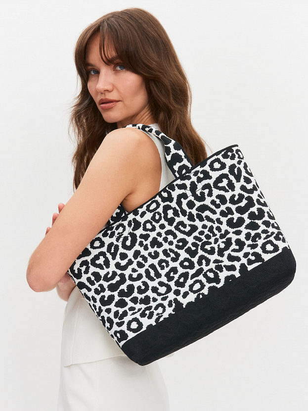 Сумка жаккардовая 2025-Л03 (черный/белый)