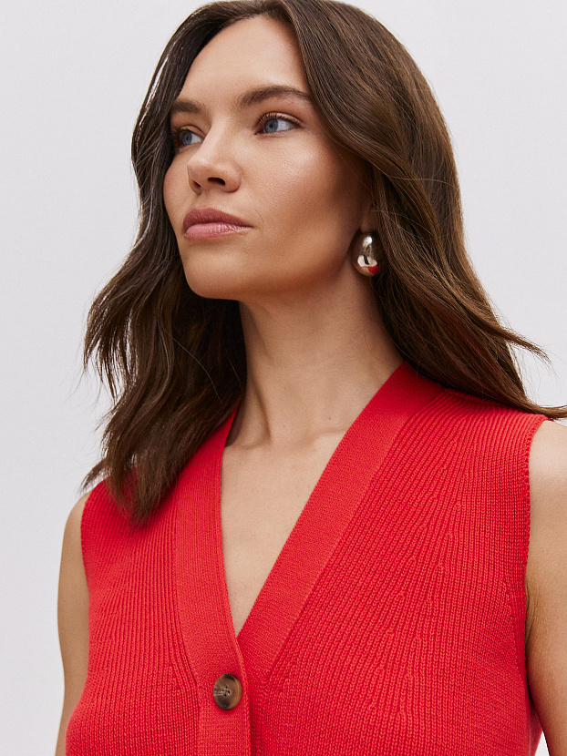 Вита жилет трикотажный (глубокий коралловый, 44-46)