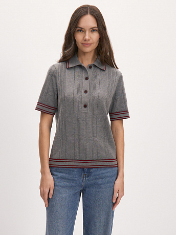 Футболка-поло с акцентными полосками Данте