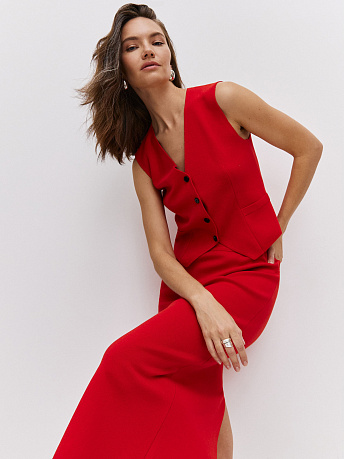 Укороченный жилет из хлопка с вискозой Трейси