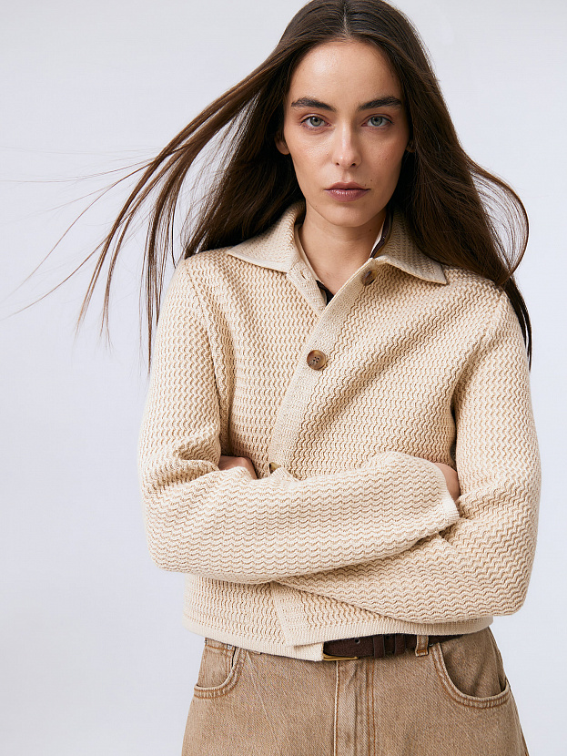 Селена жакет трикотажный (песочный, 46)