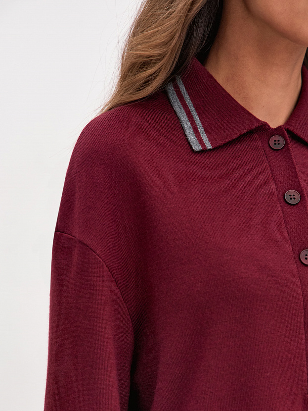 Скандинавия джемпер(поло) трикотажный (бордо, 44-46)