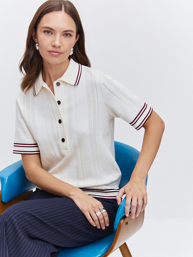 Данте джемпер (футболка) трикотажный (белый/бордовый, 44-46)