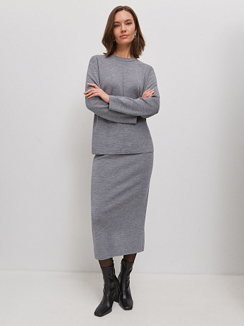 Костюм с юбкой из шерсти мериноса и вискозы Меридиан