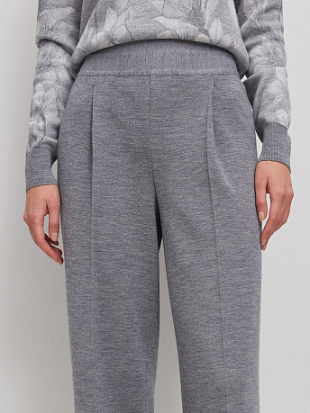 Брюки из шерсти мериноса с защипами Арно