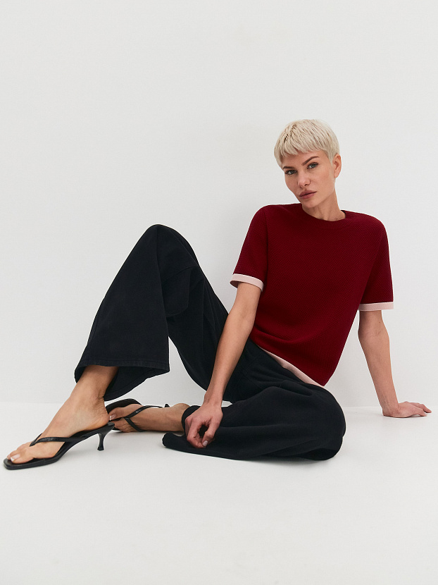 Элмонд джемпер (футболка) трикотажный (вишневый, 44-46)