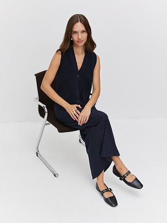 Однобортный жилет с хлопком и вискозой Вита