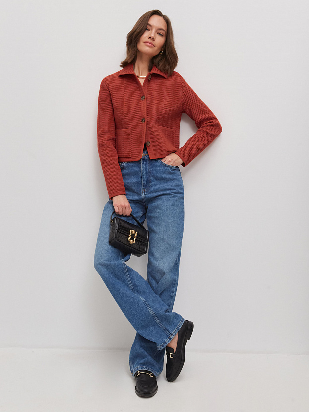 Селена жакет трикотажный (темно-оранжевый, 46)