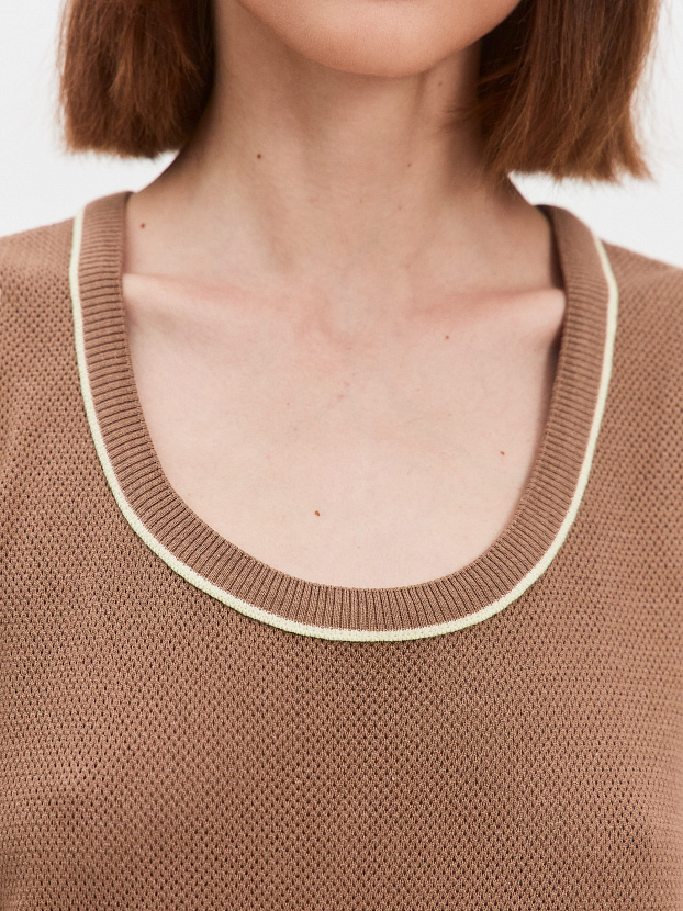 Оливия джемпер без рукавов трикотажный (какао, 44-46)