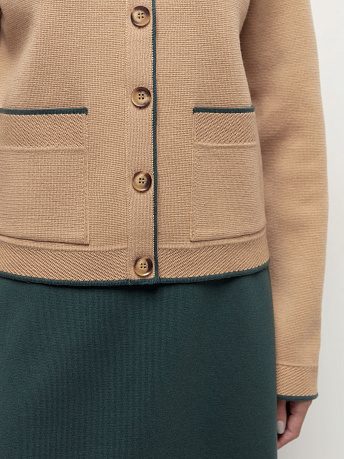 Жакет из шерсти мериноса с окантовкой Сириус