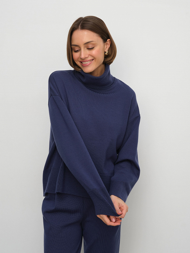 Вест костюм (джемпер + брюки) трикотажный (синий, 40-42/164-170)