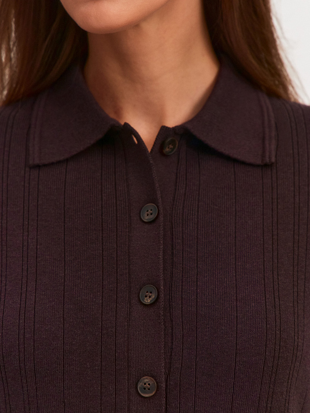 Сафари платье трикотажное (т. коричневый, 44-46)