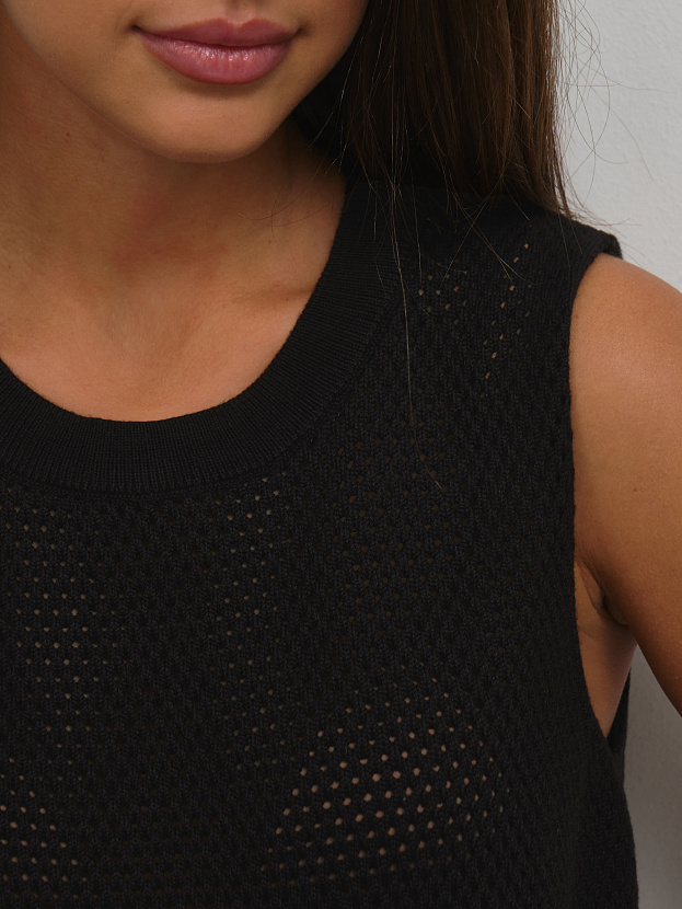 Терри джемпер без рукавов трикотажный (черный, 44-46)