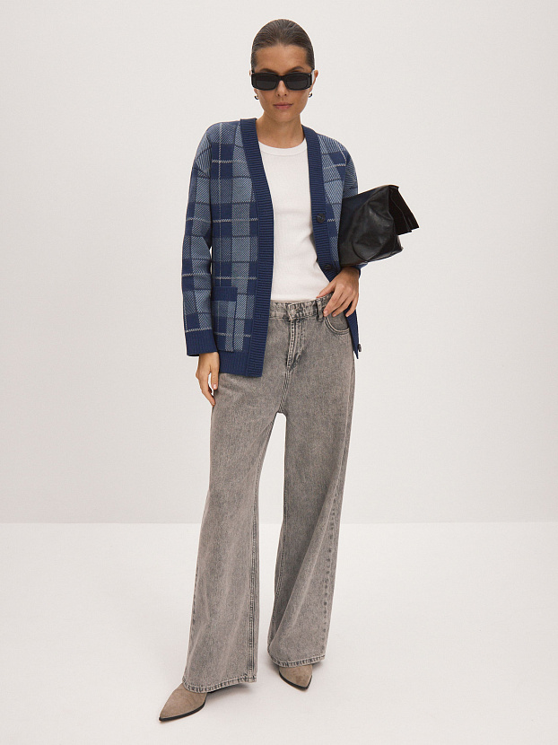 Горизонт кардиган трикотажный (темно-синий, 44-46)