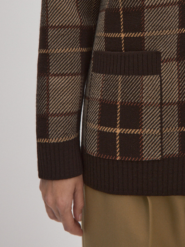 Горизонт кардиган трикотажный (т.коричневый, 44-46)