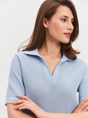 Футболка с воротником поло из вискозы Нолан