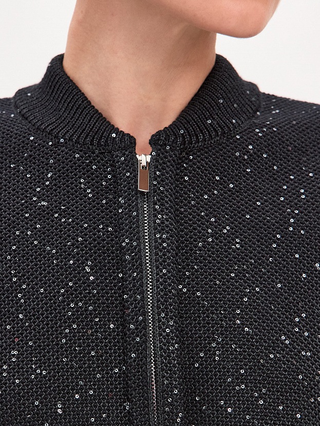 Рио кардиган (бомбер) трикотажный (черный, 44-46)