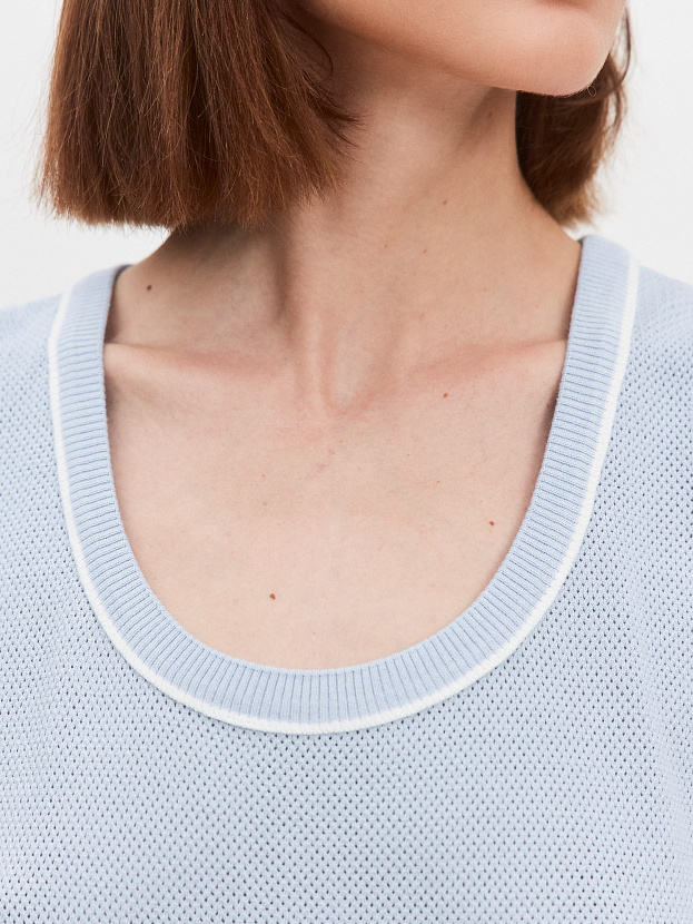 Оливия джемпер без рукавов трикотажный (голубой, 44-46)