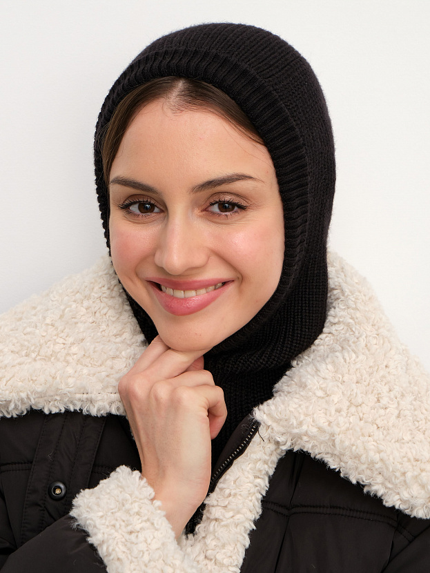 Экрю капор трикотажный (черный, 56-58)