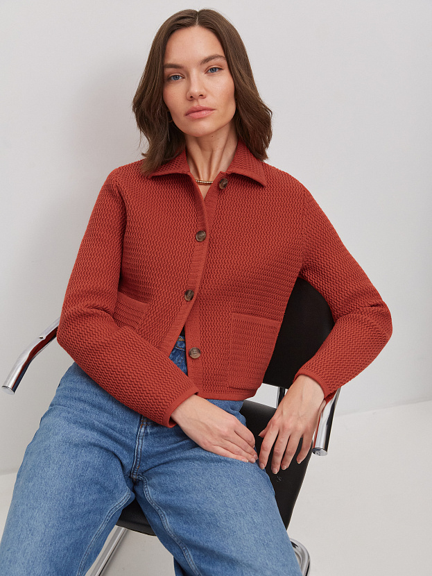 Селена жакет трикотажный (темно-оранжевый, 46)