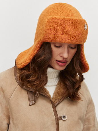 Шапка-ушанка из мохера и шерсти мериноса Стокгольм