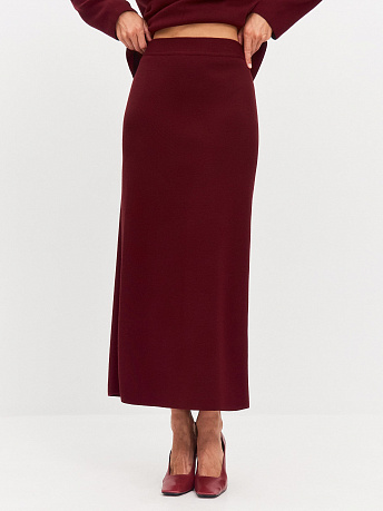 Юбка-миди из шерсти мериноса и вискозы Ненси