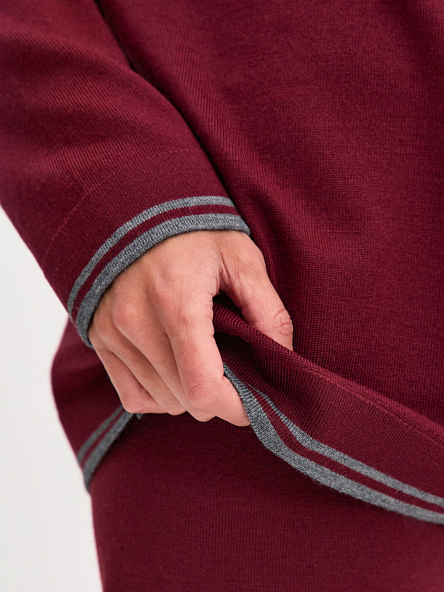 Скандинавия джемпер(поло) трикотажный (бордо, 44-46)