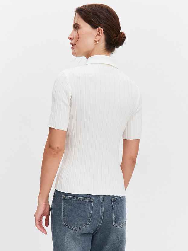 Вега джемпер (поло) трикотажный (белый, 44-46)