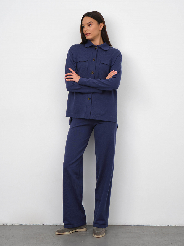 Джемми костюм ( рубашка+брюки ) трикотажный (синий, 40-42/164-170)