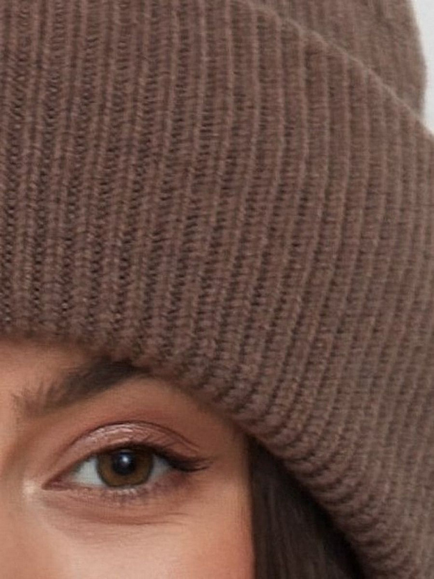 Ботаника комплект (шапка+шарф) трикотажный (кофе, 56-58)