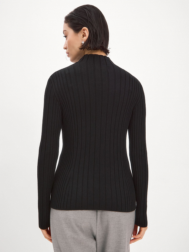 Латте водолазка трикотажная (черный, 44-46)