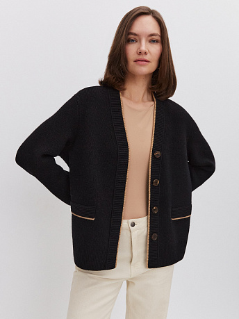 Кардиган из шерсти мериноса и мохера Амега