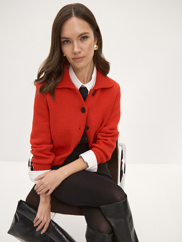 Клауди кардиган трикотажный (красный, 44-46)