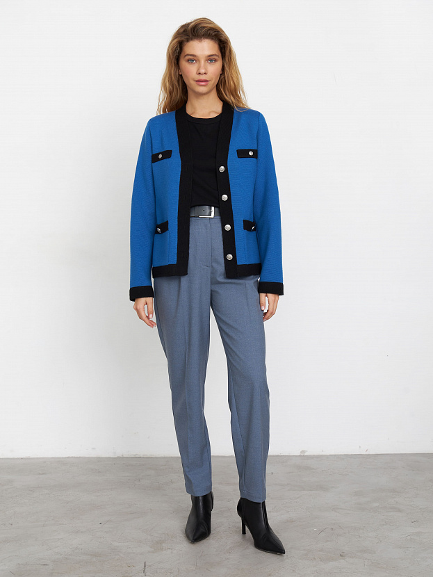 Гамма кардиган трикотажный (ярко-синий/черный, 44-46)