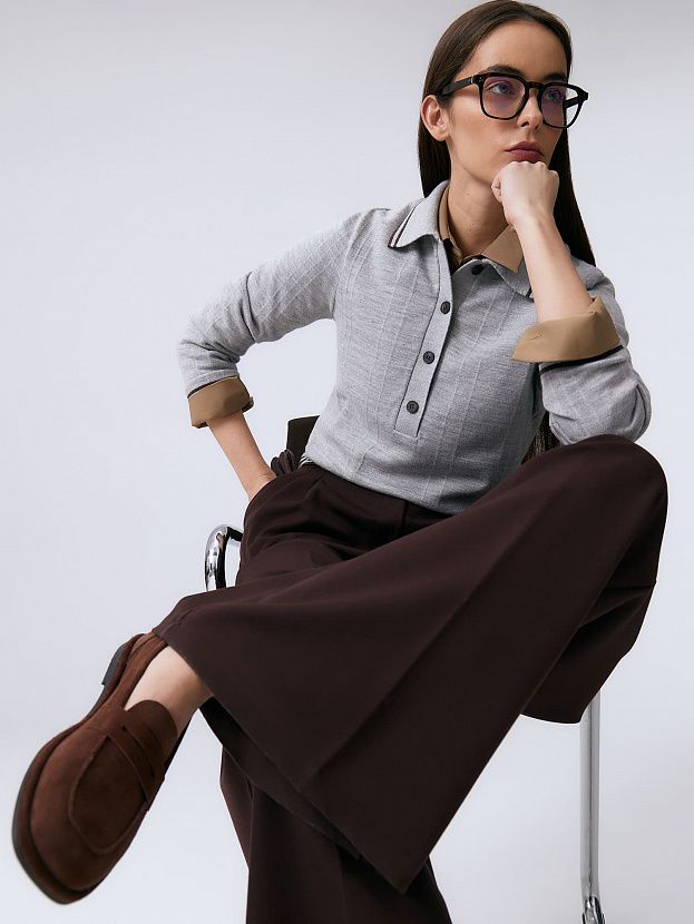 Кайли джемпер трикотажный (светло-серый меланж, 44-46)