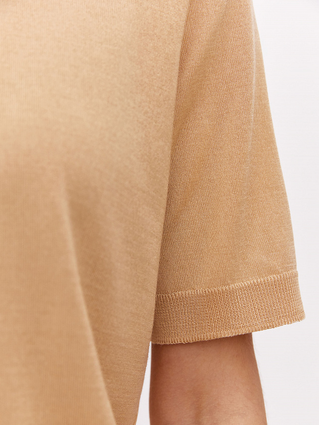 Адель джемпер (футболка) трикотажный (светло-бежевый, 44-46)