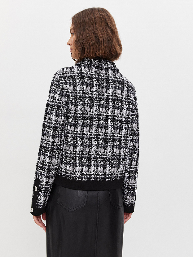 Шанель жакет трикотажный (черный/белый, 46)