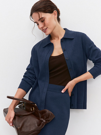 Кардиган из хлопка и вискозы Мишель