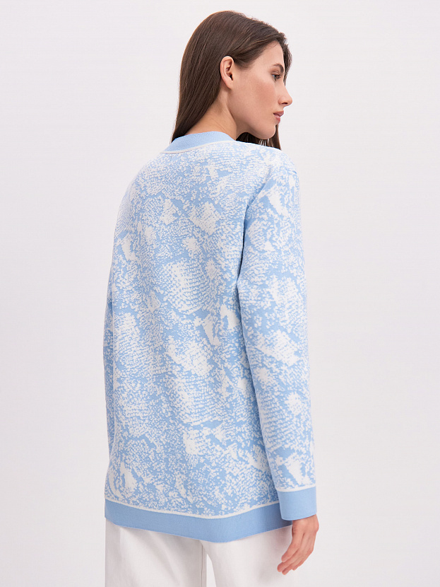 Сандро кардиган трикотажный (св.голубой/белый, 44-46)