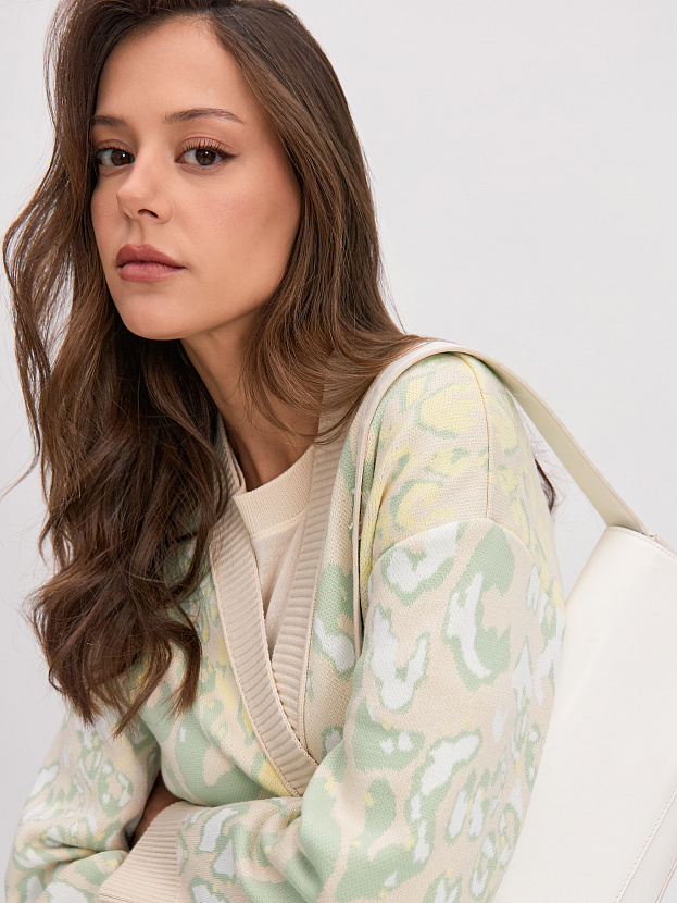 Гарда кардиган трикотажный (кремовый/желтый, 44-46)