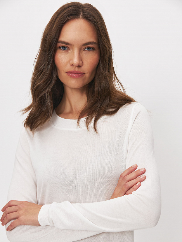 Петра джемпер (лонгслив) трикотажный (белый, 44-46)